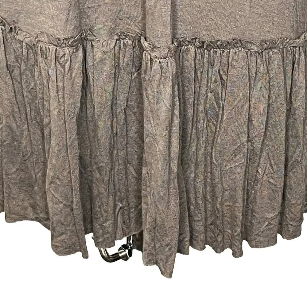 Free People Size XS Minidress Lace Up Bodice Embroidered Smocked Tiered NWT
